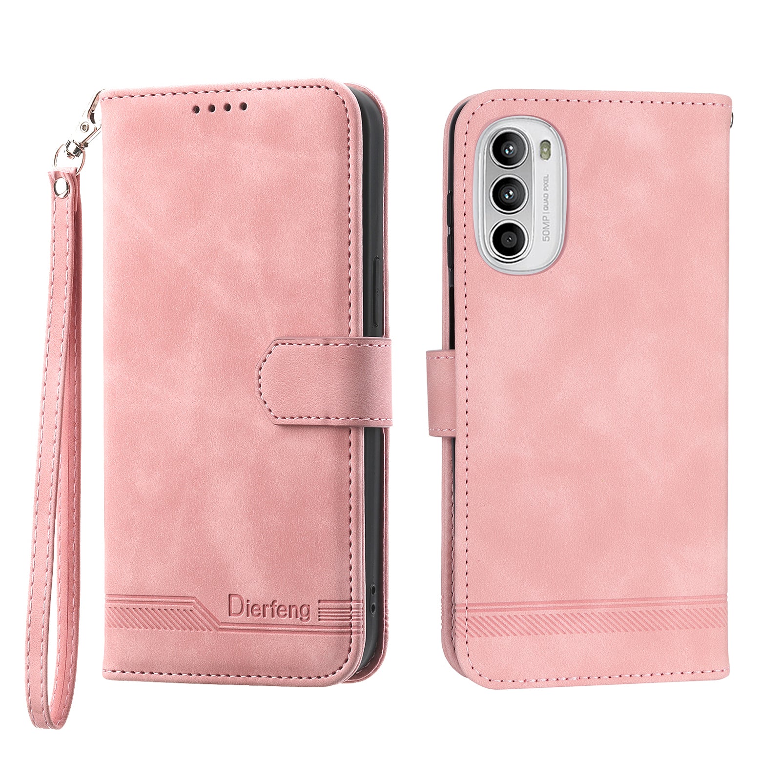 DIERFENG DF-03 pro Motorola Moto G52 4G G82 5G Stojánek PU kožené pouzdro Lines Potištěná peněženka Kryt telefonu DIERFENG DF-03 pro Motorola Moto G52 4G G82 5G Stojánek PU kožené pouzdro Lines Potištěná peněženka Kryt telefonu